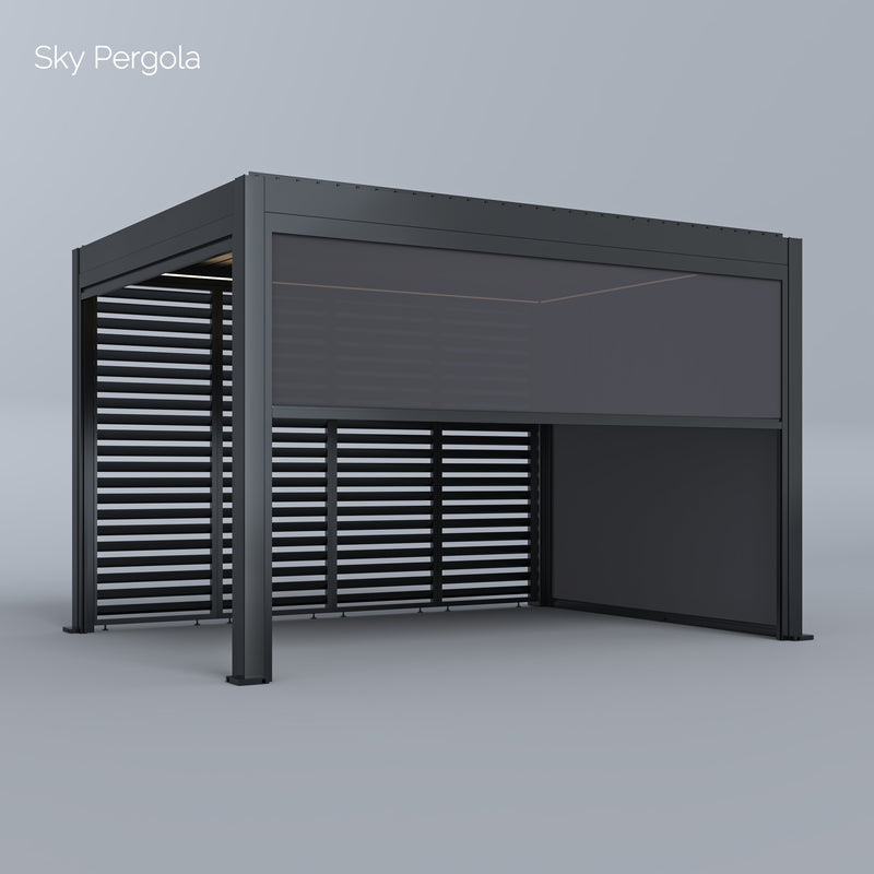 Spa Solutions Sky Pergola Skymotion LED Aluminium Pergola 3M x 4m Moup de mur moteur 4M