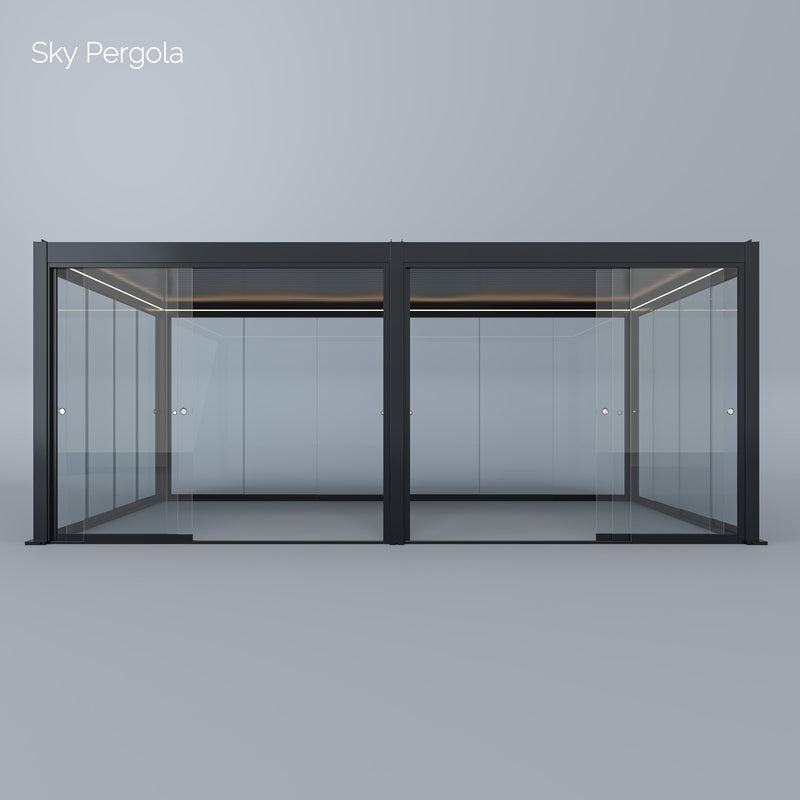 Spa Solutions Sky Pergola Skymotion LED Aluminium Pergola 3M x 6m Moup de mur motorisé 3M
