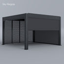 Spa Solutions Sky Pergola SkyMax Ultra Aluminium Pergola LED 4m x 4m motorisiert Wandmontage 4m