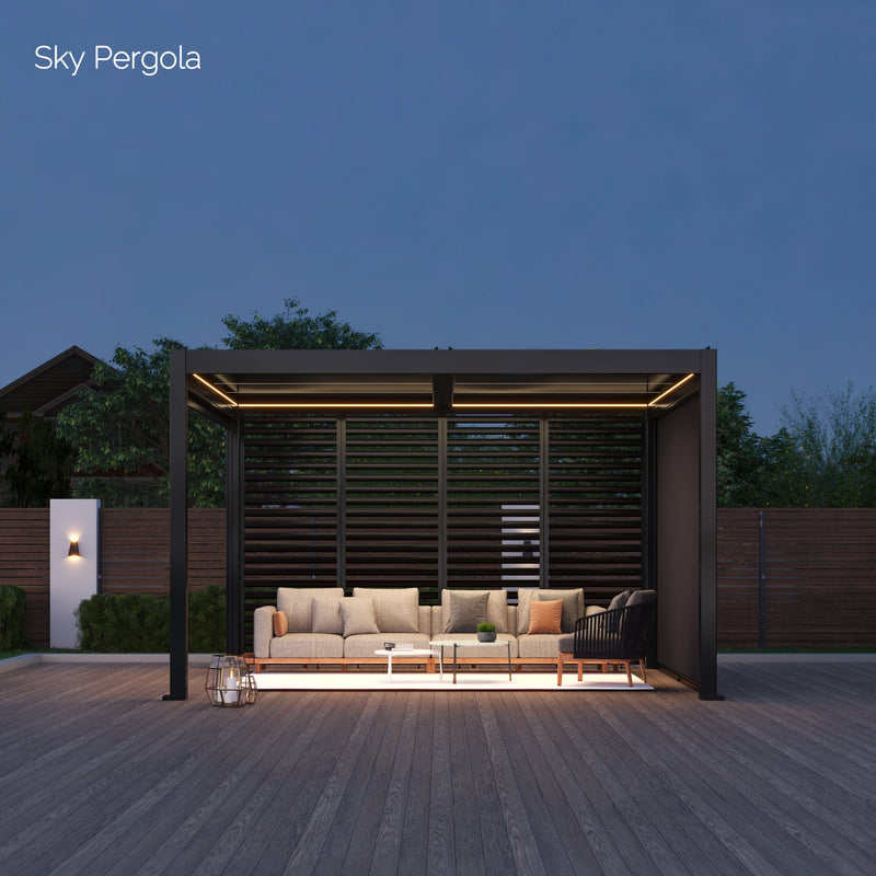 Spa Solutions Sky Pergola Skymotion LED aluminum Pergola 4m x 4m motorized