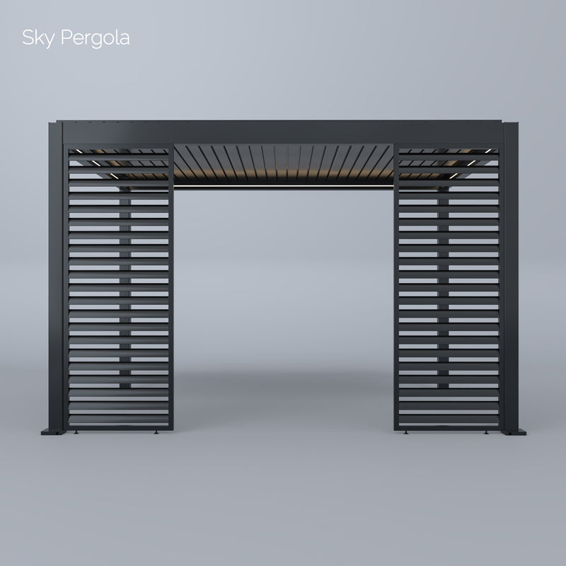 Spa Solutions Sky Pergola Skymotion LED Aluminium Pergola 3M x 4m Moup de mur moteur 4M