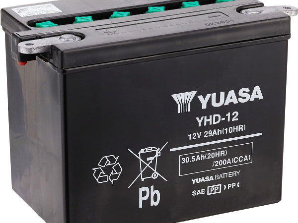 YUASA Fahrzeugbatterie Conventional 12V/28Ah/200A LxBxH: 206 // 133 // 165 // S:0