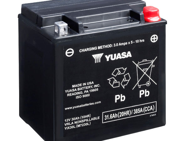 YUASA Fahrzeugbatterie AGM 12V/31.6Ah/400A LxBxH: 166 // 126 // 175 // S:0