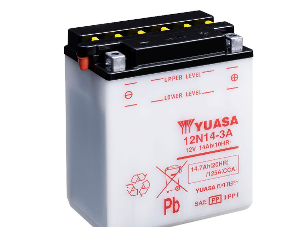 YUASA Fahrzeugbatterie Conventional 12V/15Ah/125A LxBxH: 134 // 89 // 166 // S:0