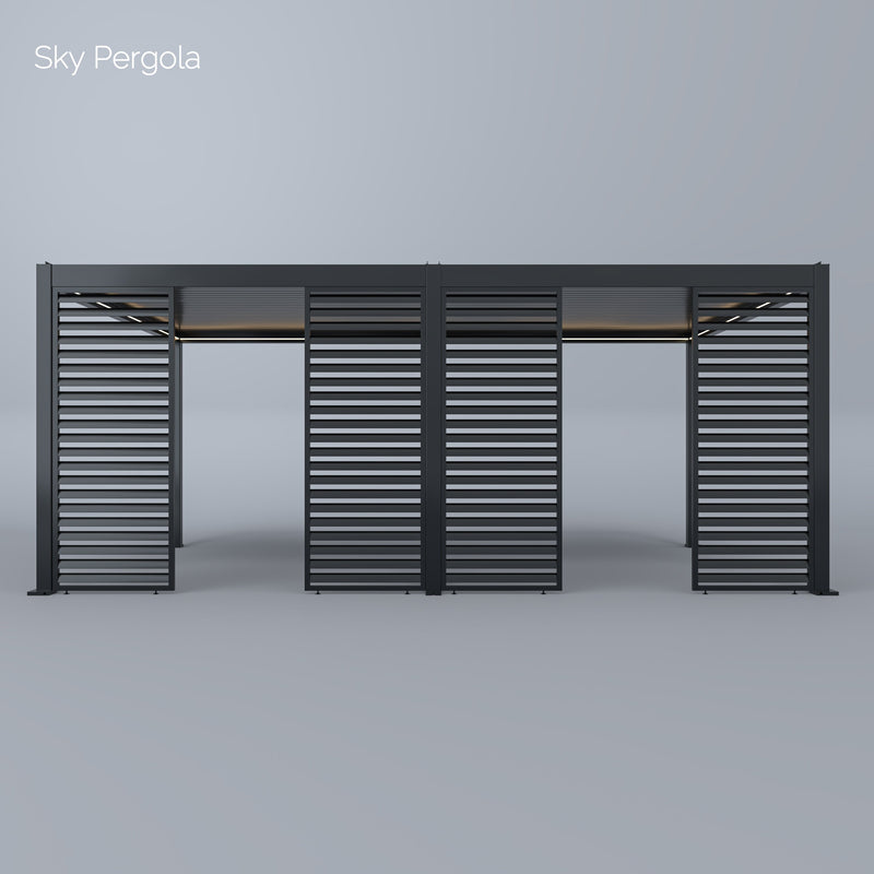 Spa Solutions Sky Pergola Skymotion LED Aluminium Pergola 3M x 6m Moup de mur motorisé 3M