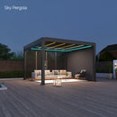 Spa Solutions Sky Pergola SkyMax Ultra Aluminium Pergola LED 4m x 4m motorisiert Wandmontage 4m