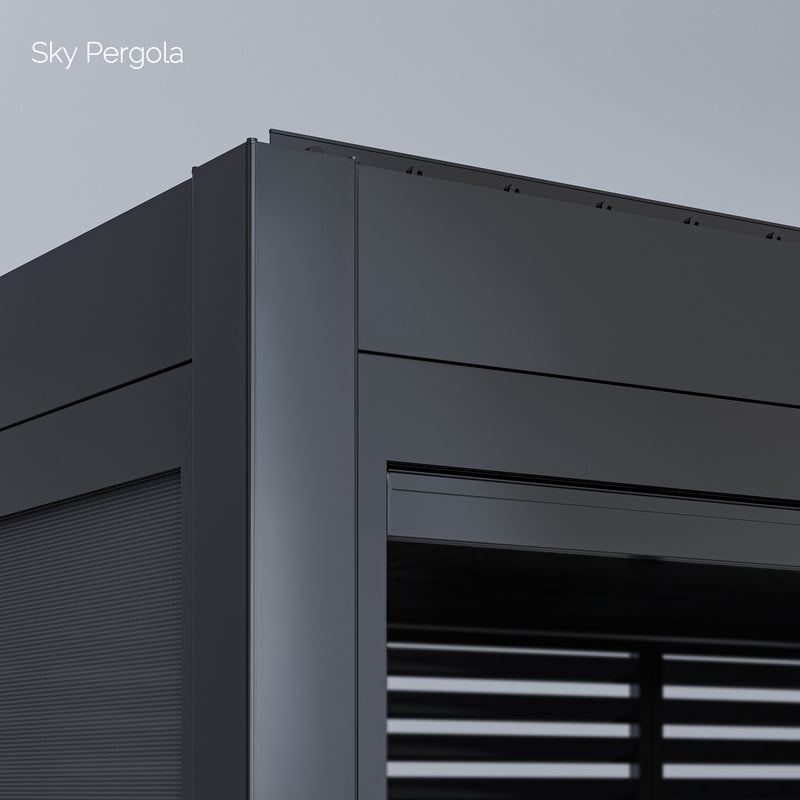 Spa Solutions Sky Pergola Skymotion LED Aluminium Pergola 3M x 4m Moup de mur moteur 4M