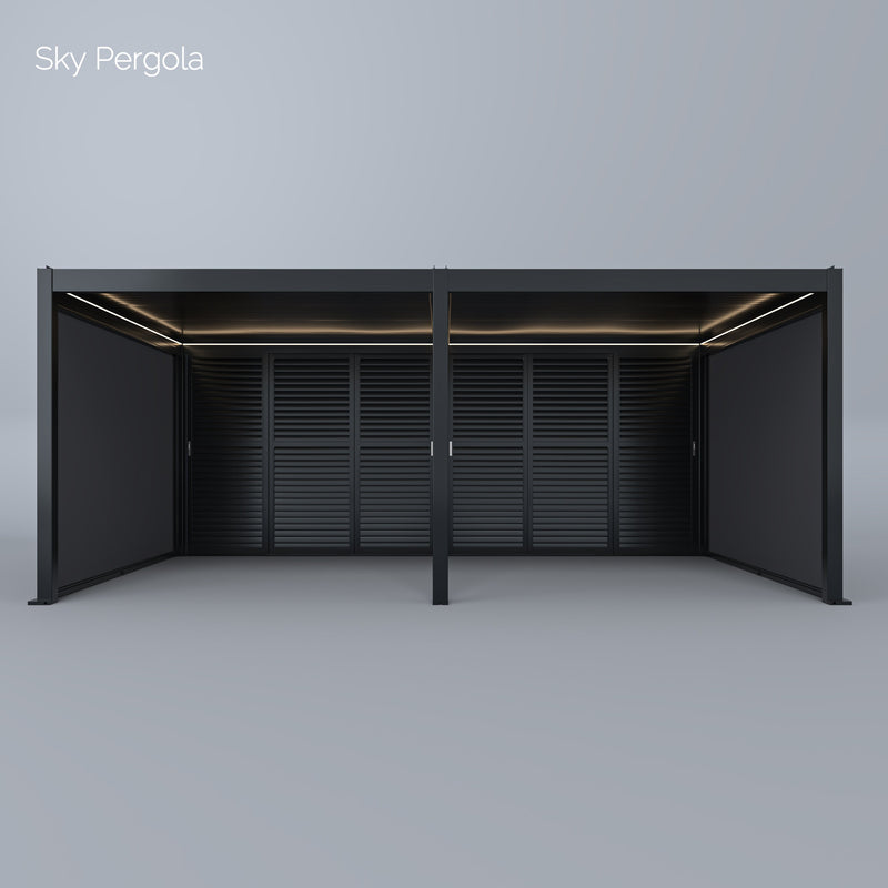 Spa Solutions Sky Pergola Skymotion LED Aluminium Pergola 3M x 6m Moup de mur motorisé 3M