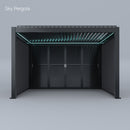 Spa Solutions Sky Pergola SkyMax Ultra Aluminium Pergola LED 4m x 4m motorisiert Wandmontage 4m