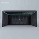 Spa Solutions Sky Pergola SkyMax Ultra Aluminium Pergola LED 4m x 6m motorisiert Wandmontage 4m