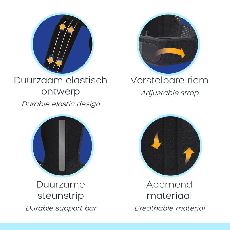 Orange Care Rückenstützgürtel Schwarzer Rückengurt - XL