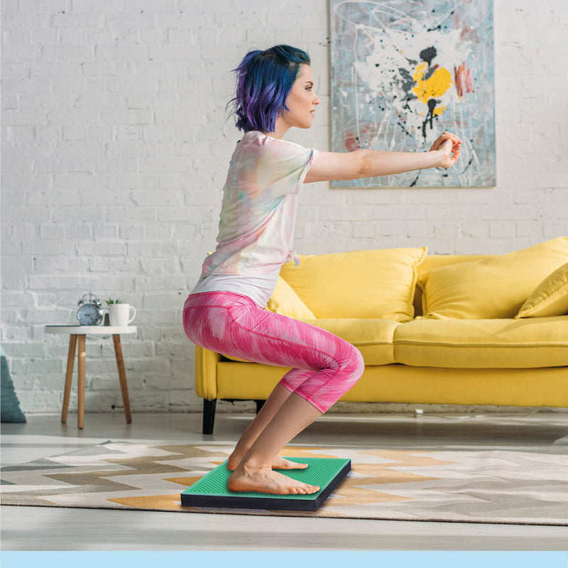 Orange Gym Balance Pad Spiky 2-in-1 - Schwarz/Grün