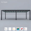 Spa Solutions Sky Pergola SkyMax Ultra Aluminium Pergola LED 3m x 8m motorisiert Wandmontage 3m