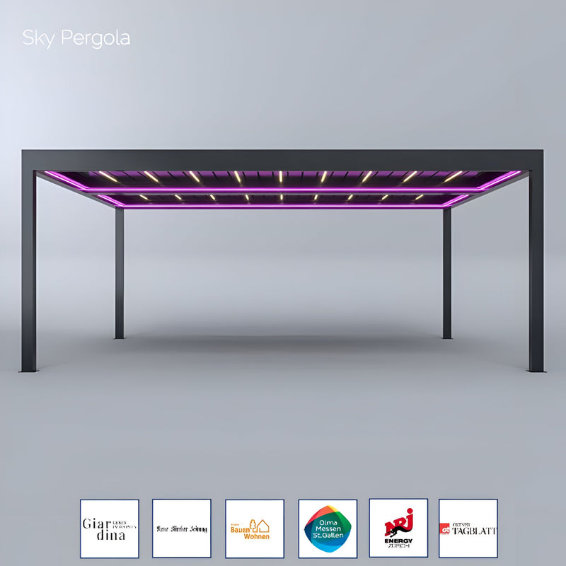 Solutions de spa Sky Pergola Skygrand maître aluminium Pergola LED 6m x 7m motorisé