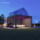 Spa Solutions Sky Pergola SkyGrand Master Aluminium Pergola LED 5m x 5m motorisiert Wandmontage
