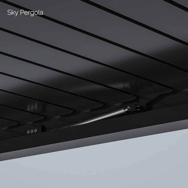 Spa Solutions Sky Pergola Skygrand Master Aluminum Pergola LED 5m x 5m motorized wall assembly