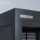 Solutions de spa Sky Pergola SkyGrand Master Aluminium Pergola LED 5m x 5m Ensemble mural motorisé