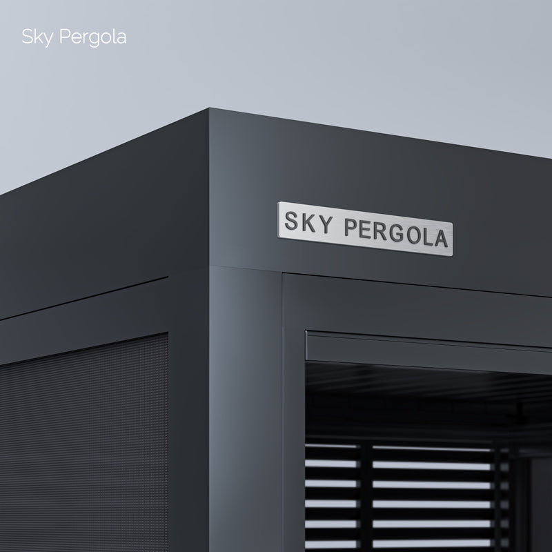 SOLUZIONI SPA SKY PERGOLA SKYGRAND MASTER ALLUMINUM PERGOLA LED 5M X 5M MAGAMENTO DELLA parete motorizzata