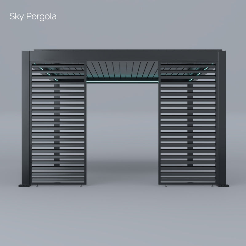 Solutions de spa ciel pergola skymax ultra en aluminium pergola LED 4m x 4m Mouin moteur 4M