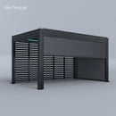 Spa Solutions Sky Pergola SkyMax Ultra Aluminium Pergola LED 3m x 5m motorisiert Wandmontage 5m
