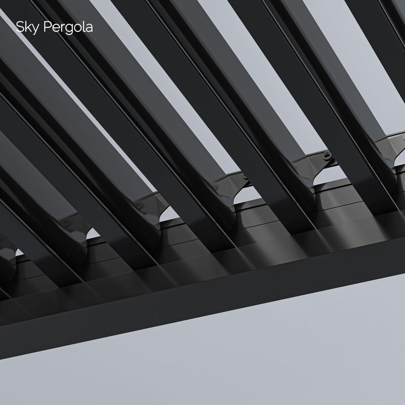 Spa Solutions Sky Pergola Skymax Ultra Aluminum Pergola LED 3M x 5m motorized wall mounting 5m