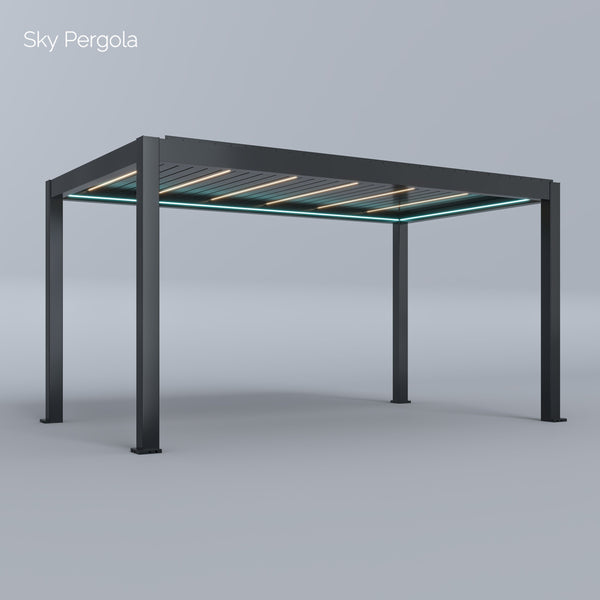 Spa Solutions Sky Pergola Skymax Ultra Aluminum Pergola LED 3M x 5m motorized wall mounting 3M