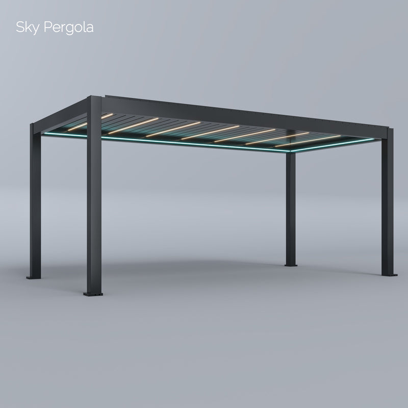 Spa Solutions Sky Pergola Skymax Ultra Aluminum Pergola LED 3M x 6m motorized wall mounting 3M