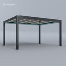 Spa Solutions Sky Pergola Skymax Ultra Aluminum Pergola LED 4M x 5m motorized wall mounting 5m