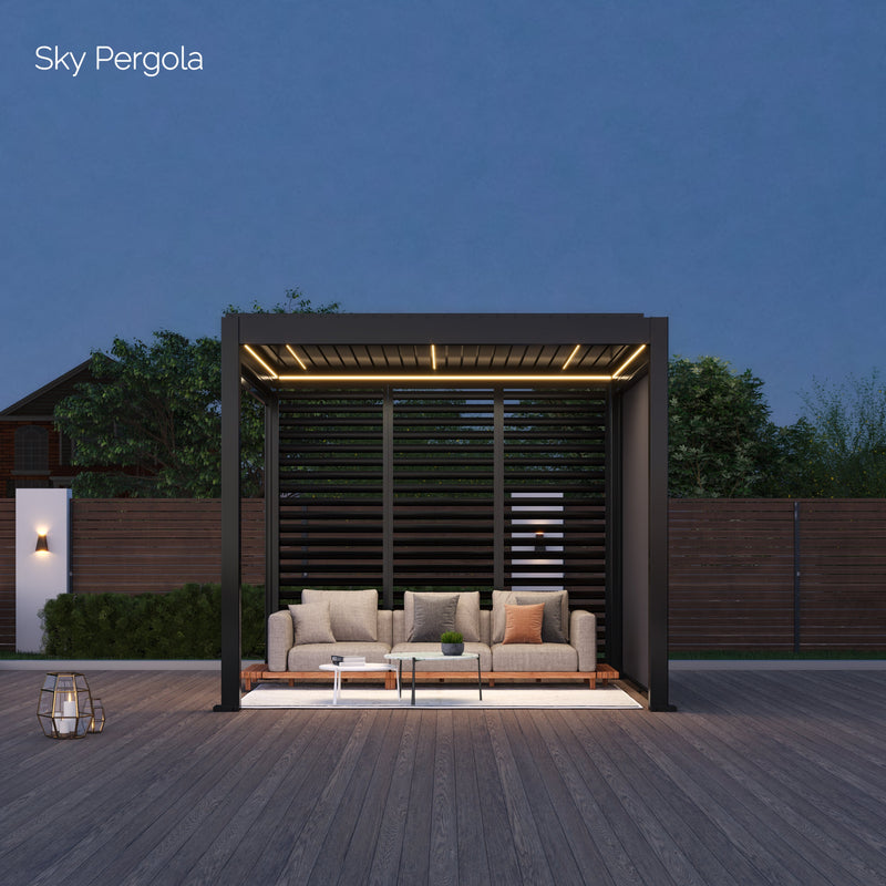 Solutions de spa Sky Pergola skymotion LED aluminium pergola 3m x 3m Mouin moteur 3M