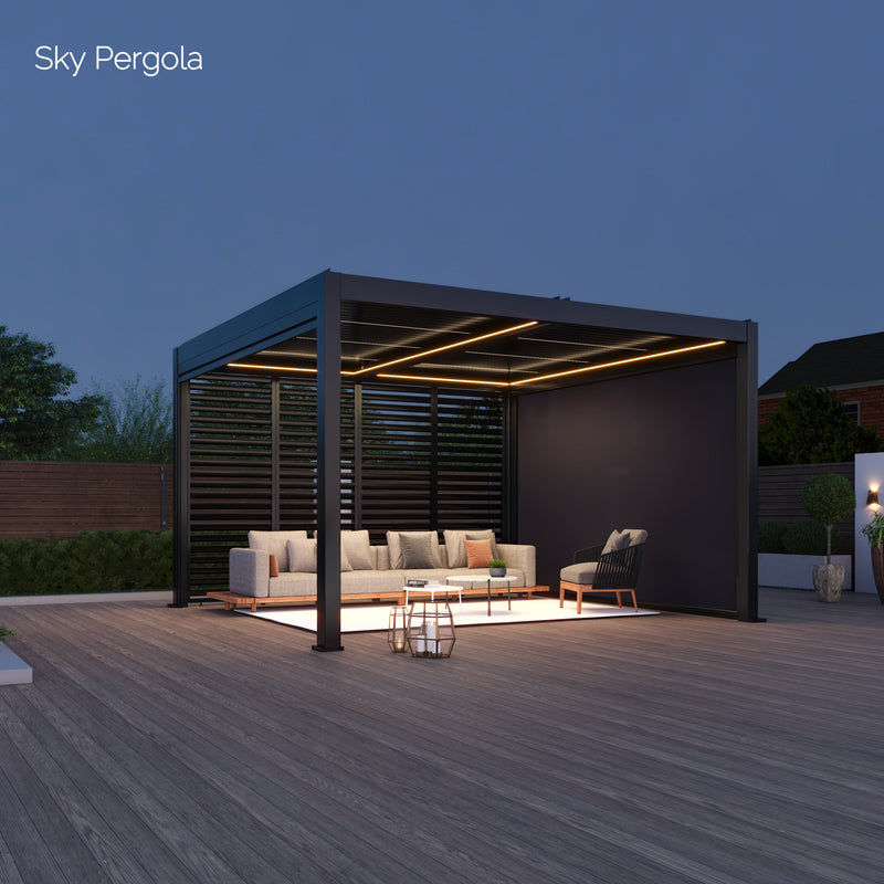 Spa Solutions Sky Pergola Skymotion LED aluminum Pergola 4m x 4m motorized