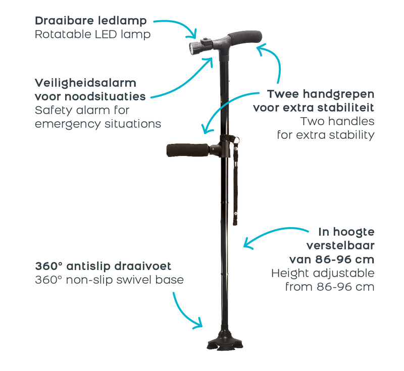 Clever Cane Gehstock schwarz