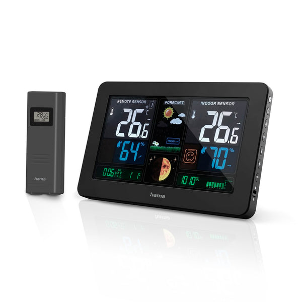 Hama weather station Premium LED color display, USB charging point.