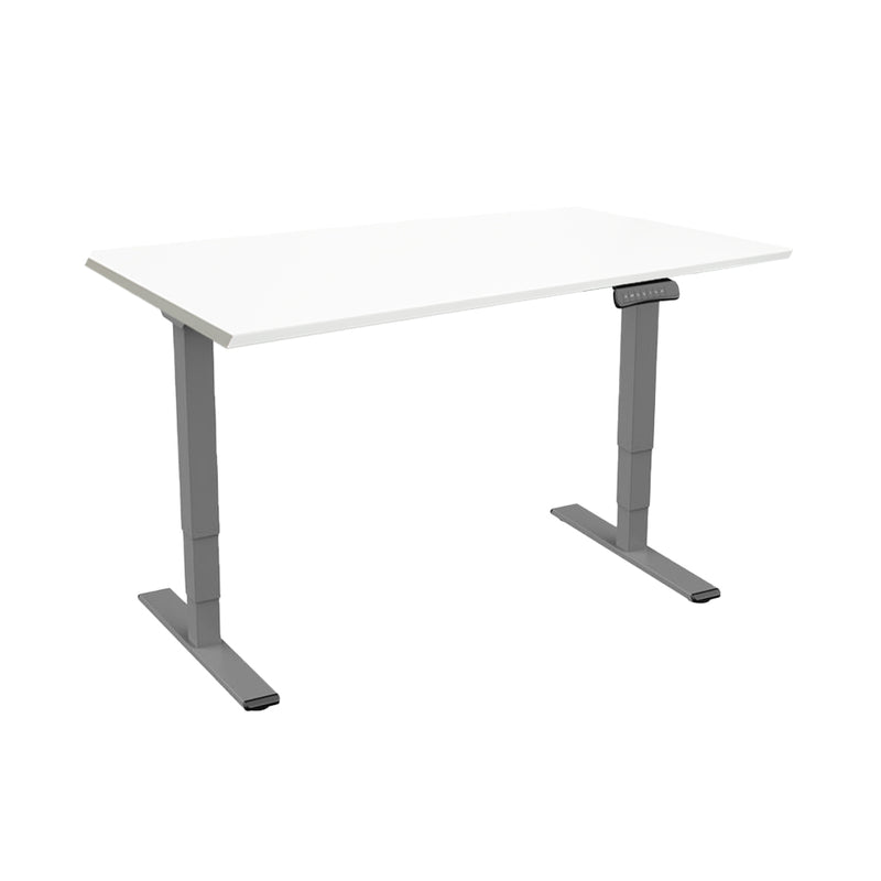 Contini height adjustable office table 1.4x0.8m white / frame gray RAL 7045