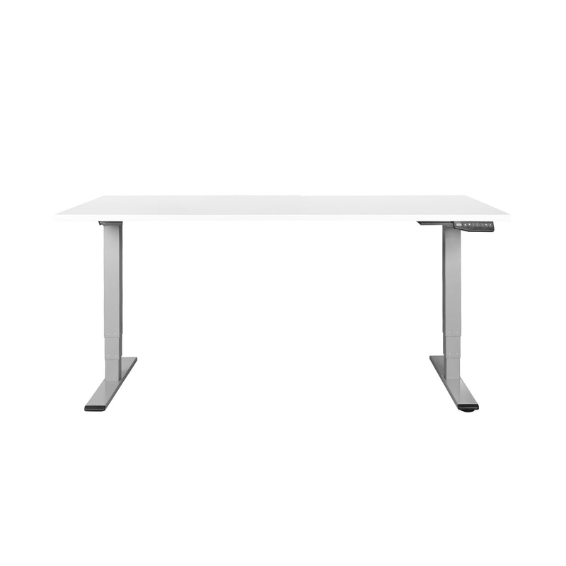 Contini height adjustable office table 1.6x0.8m white / frame gray RAL 7045