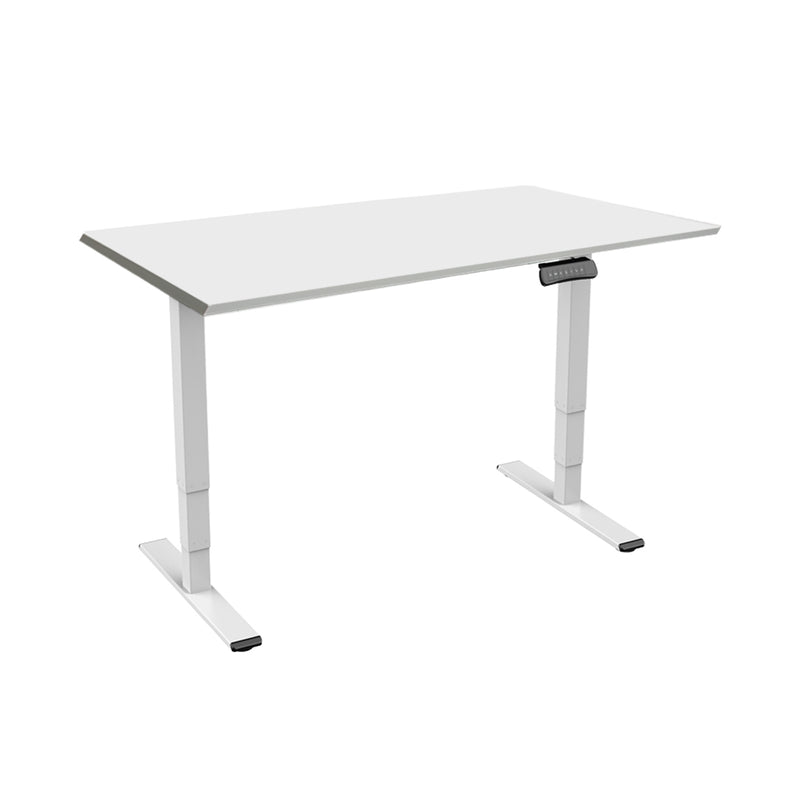 Contini height adjustable office table 1.6 1.6x0.8m gray / frame white RAL9016