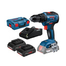 Bosch Professional Bohren & Schrauben GSR 18V-55 + 2 x 4.0 Ah PC + GAL18V-40 + L-BOXX