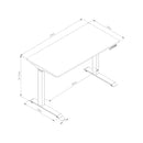 Contini office table Contini height adjustable 1.2x0.6m white