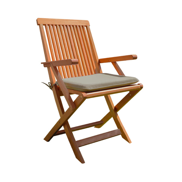 CONTINI Gartenstuhl klappbar Kissen taupe 2 Stk.