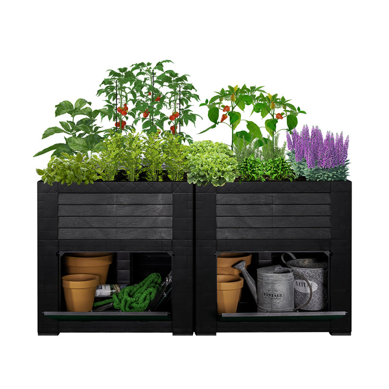 Webergarden raised bed with storage compartments