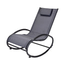 FS-STAR Gartenmöbel Schaukelstuhl mit Kissen dunkelgrau