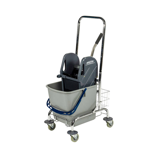 Sprintus accessories household wet wiping wagon with pushing bracket and storage basket 27 l