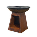 Mr. Grill Fire shell fire bowl with wooden compartment & grill ring Rusty