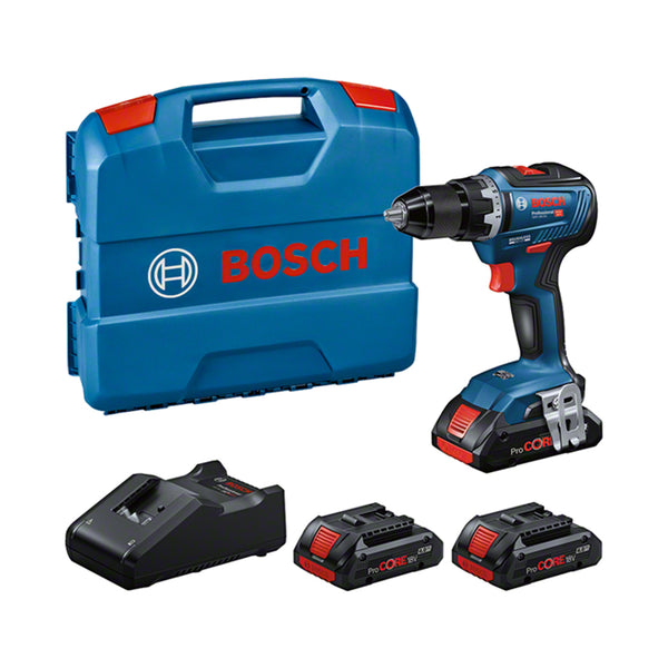 Bosch Professional Building device GSR 18V-55 + 3xProCore18V 4.0AH + GAL 18V-40 in L-Case Cordless drilling screwdriver