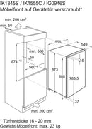 Frigorifero per installazione elettrolux IK1555CR