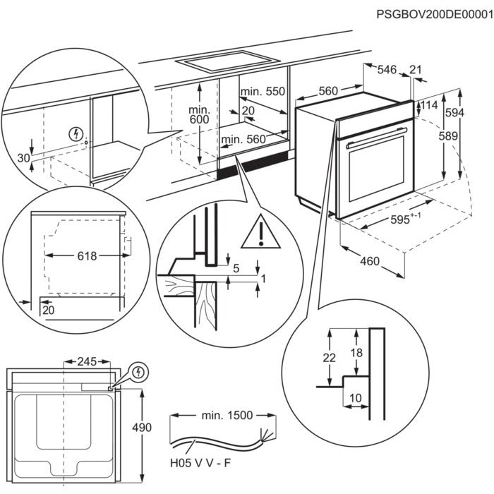Installazione del forno Electrolux EB6SL70KCN