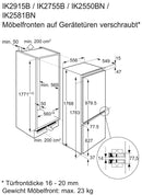 Frigorifero per installazione elettrolux con congelatore IK2581bnr