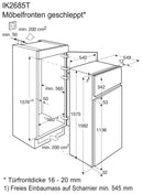 Frigorifero per installazione elettrolux con compartimento del congelatore IK2685TL
