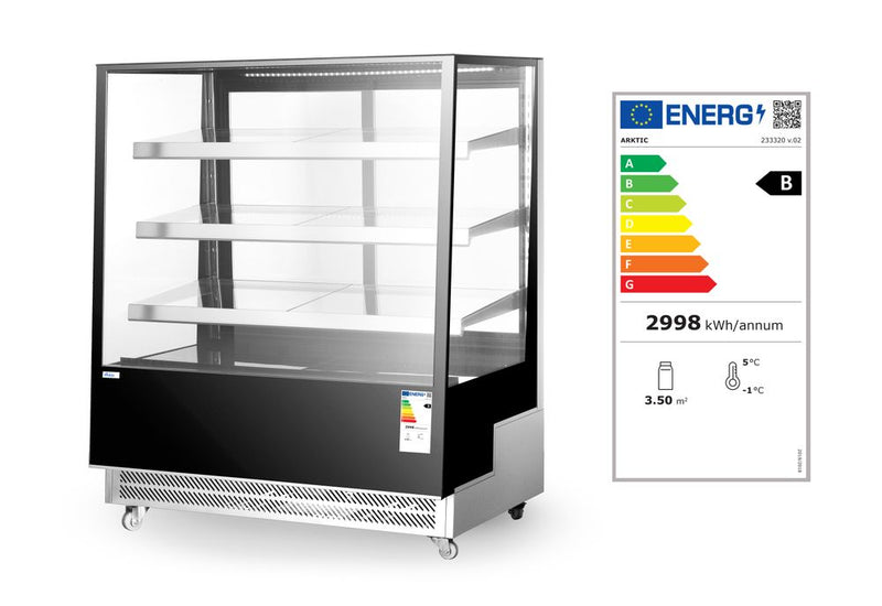 Hendi cooling displayrins with 3 inclined shelves, Arctic, 500l