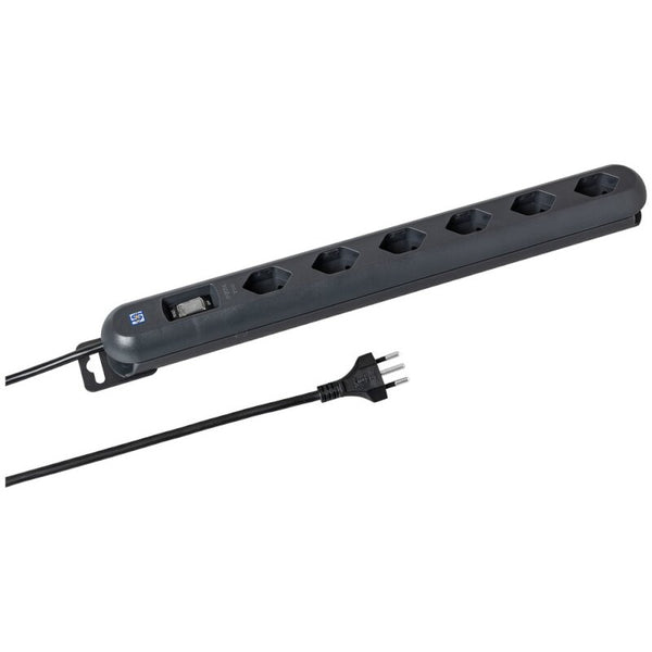 Steffen Steckdosenleiste LINEA PLUS 6xT13 quer 3m schwarz