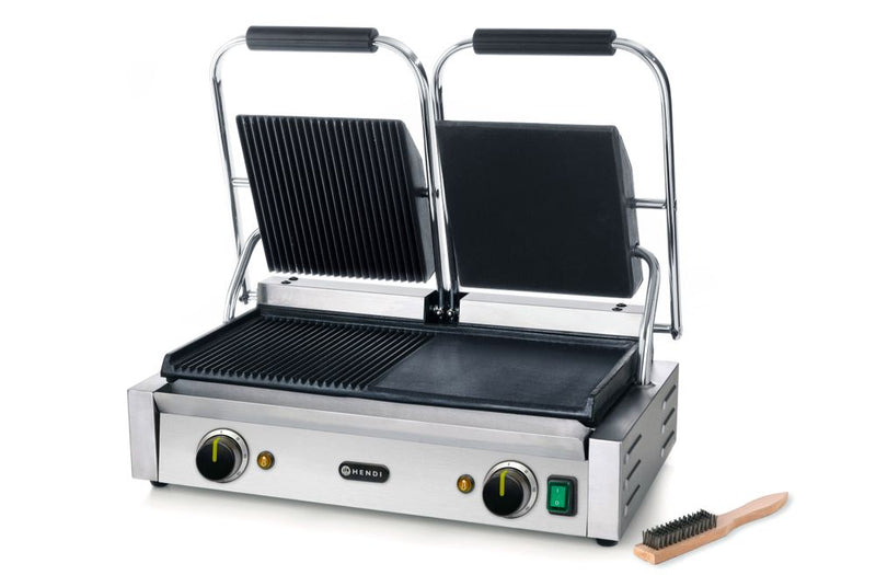 Hendi contact grills half grooved, 230V/3600W